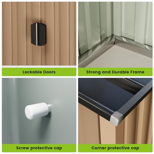 8 x 6 FT Metal Outdoor Storage Shed with Lock D12876