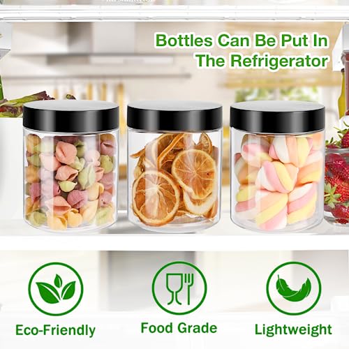 6 Pack 8 oz Clear Plastic Jars with Lids Q232387