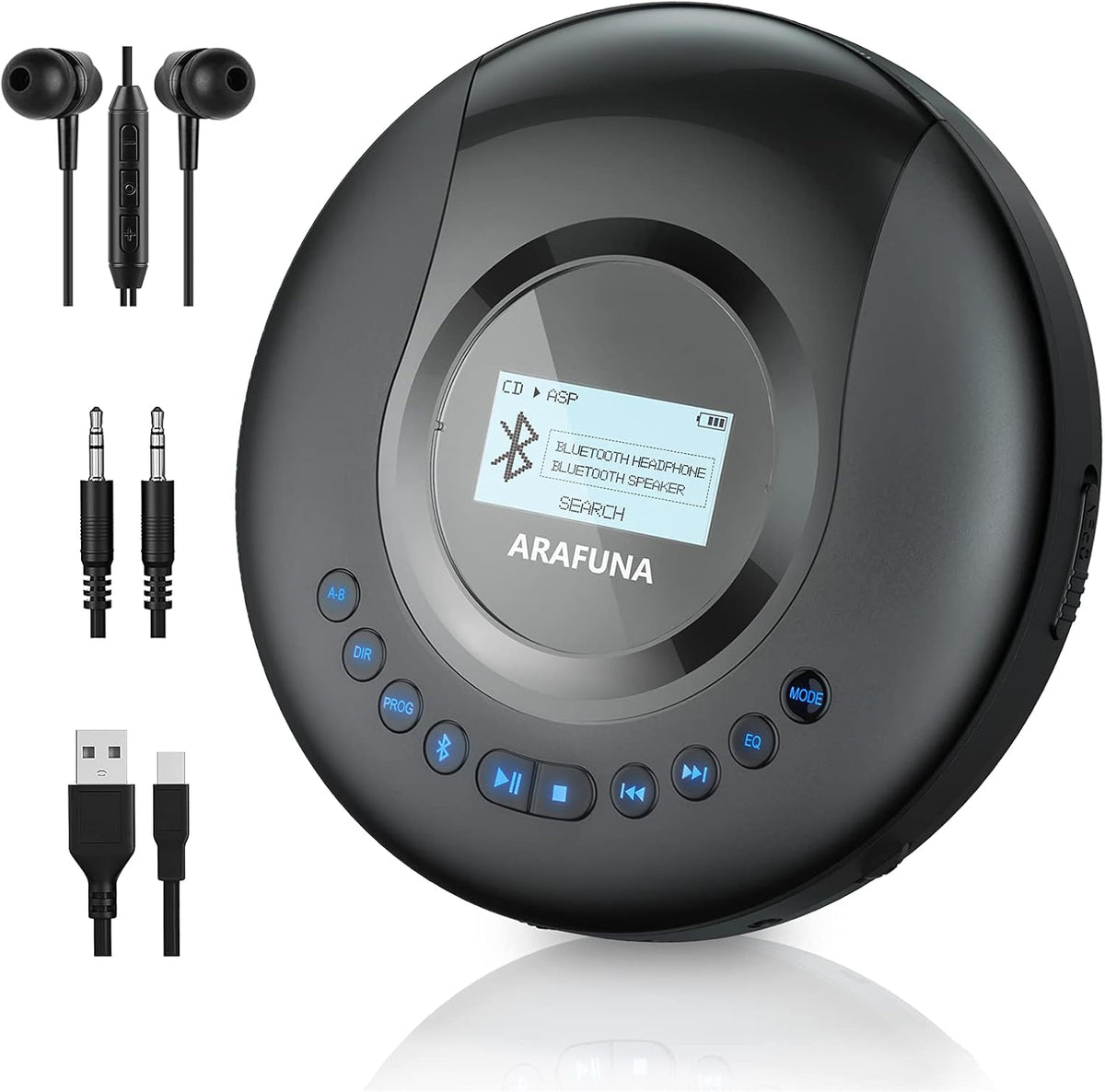 Pack of 2 Portable Bluetooth CD Player with LCD Screen P90379