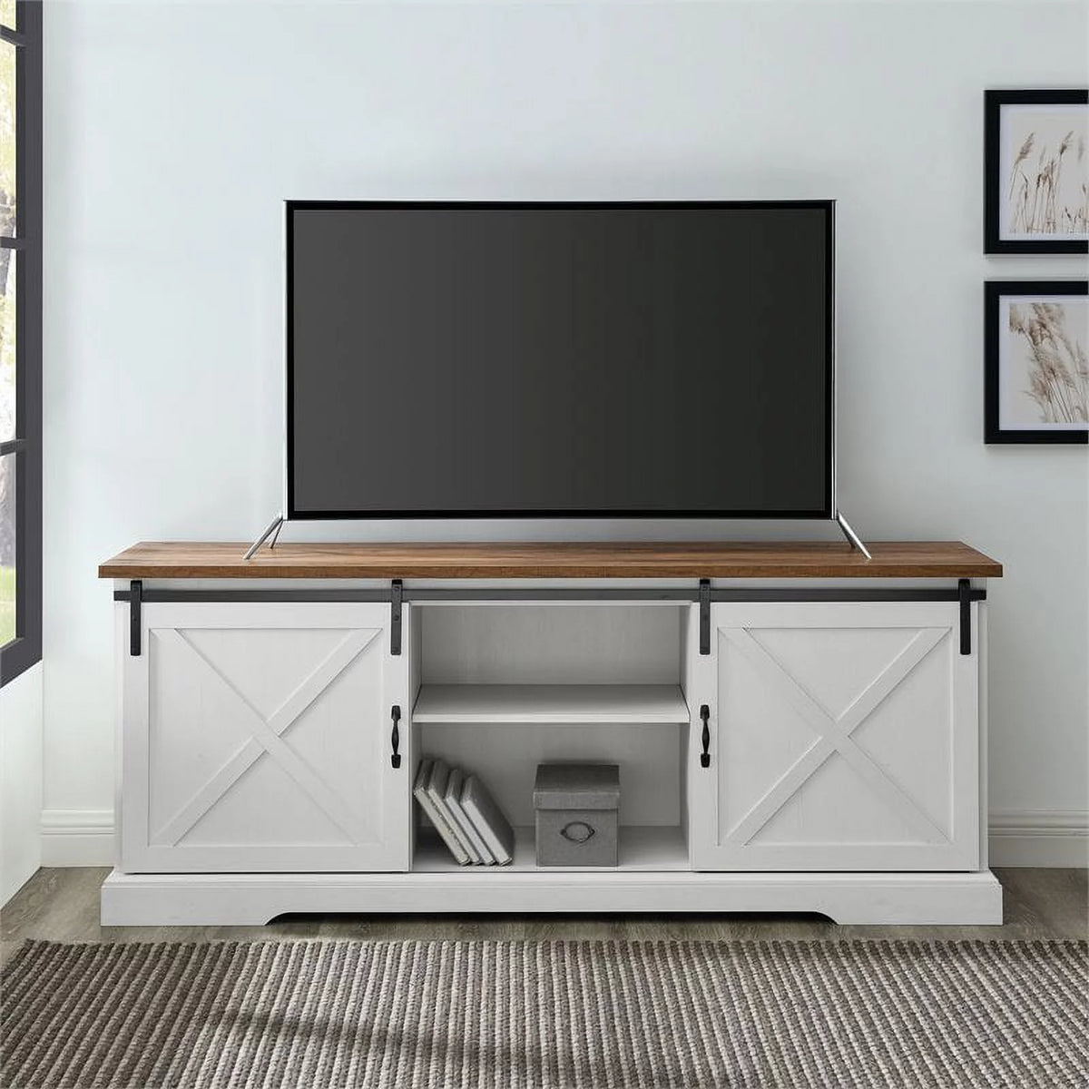 70" Farmhouse Wood TV Stand U421