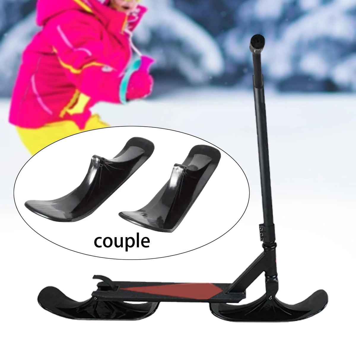 2Pcs Snow Sledge Board Set Ski Plate Bike Snowboard B210