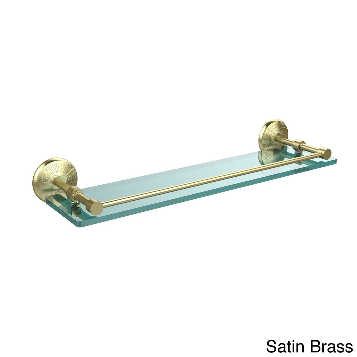 22-inch Tempered Glass Shelf with Gallery Rail Antique Pewter B4713