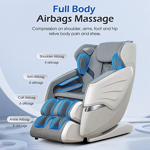 White Full Body Massage Recliner Chair G245577