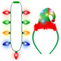 Christmas Light Up Headband and Necklace 2 Pack R18231
