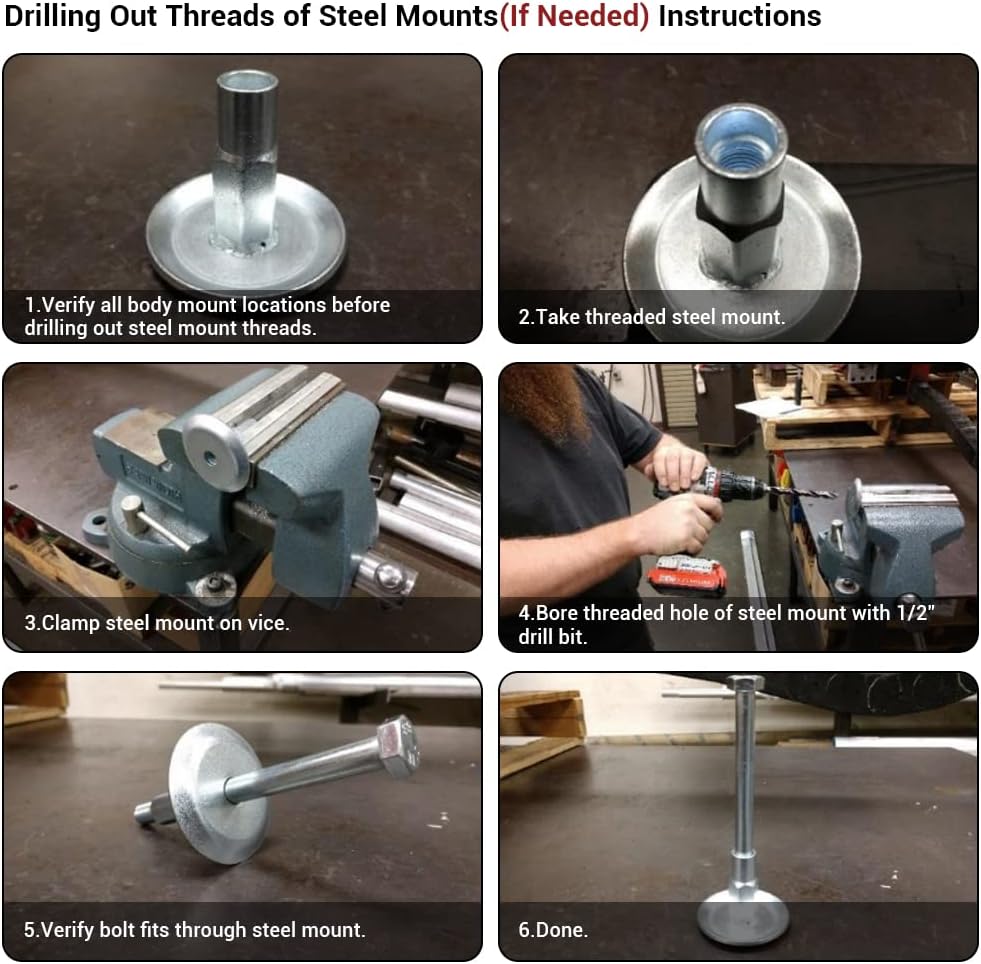 Polyurethane Cab & Body Mount Bushing Kit with Steel Sleeves & Hardware V86386