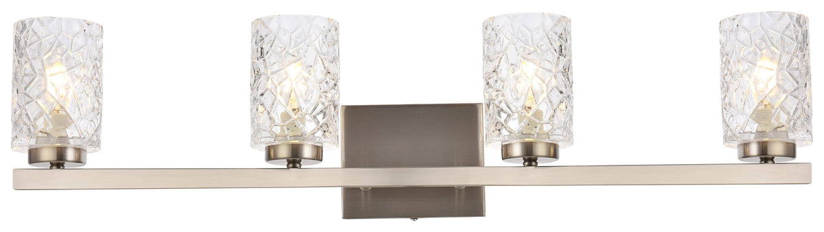 4 Lights Bath Sconce with Clear Shade Y693574