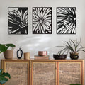 3PCS Black Metal Wall Art Decor P31427