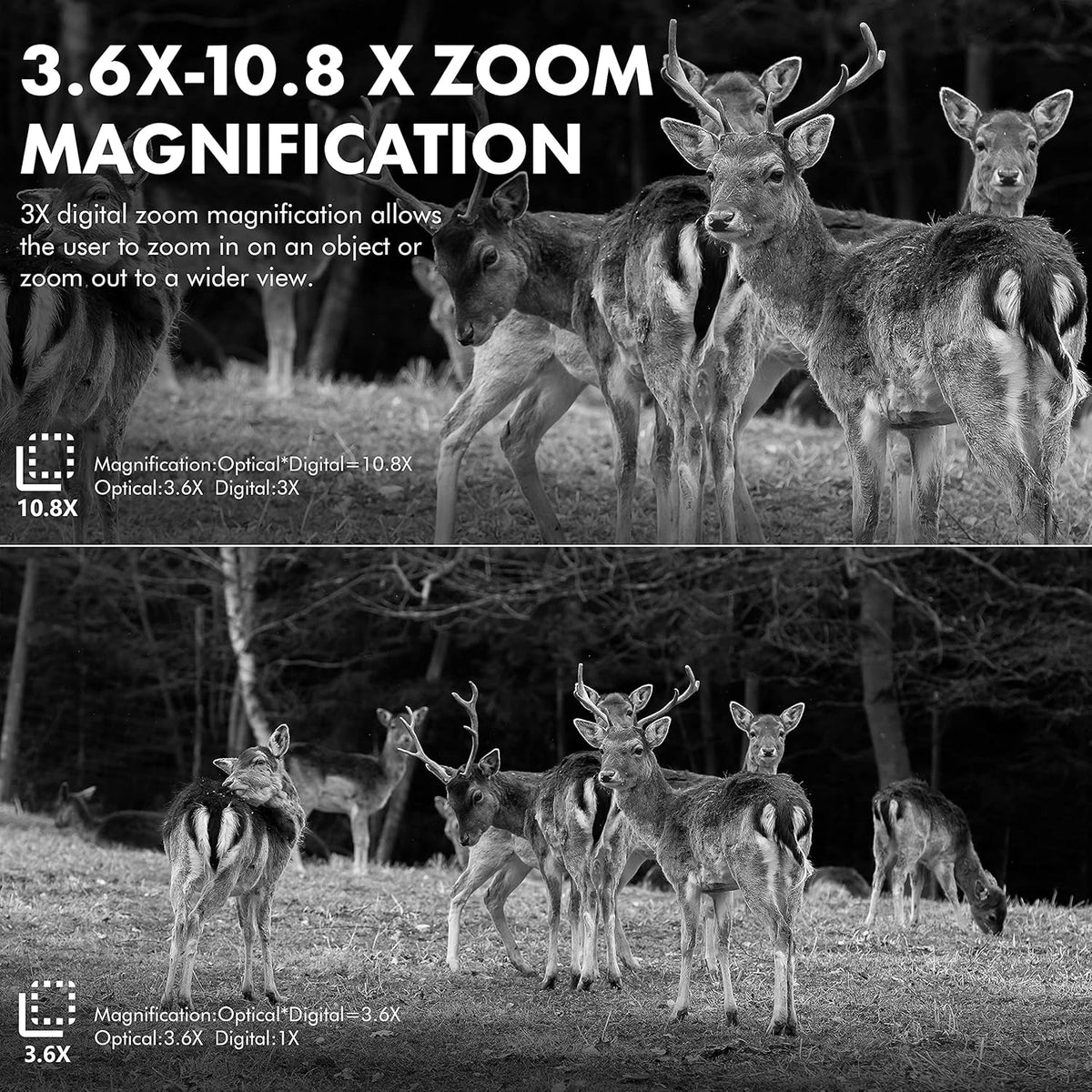 2297ft/700m Digital Night Vision Binoculars 1080P Infrared Night Vision Goggles with 64G Card W3327