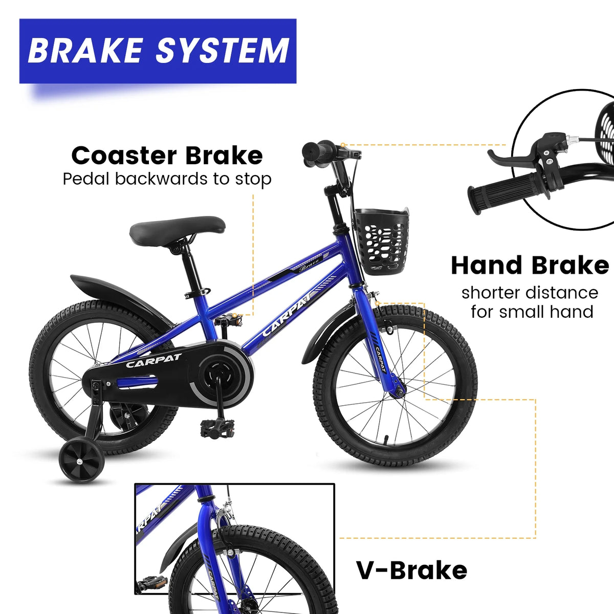 14 Inch Kids Bike with Training Wheels and Basket B2645