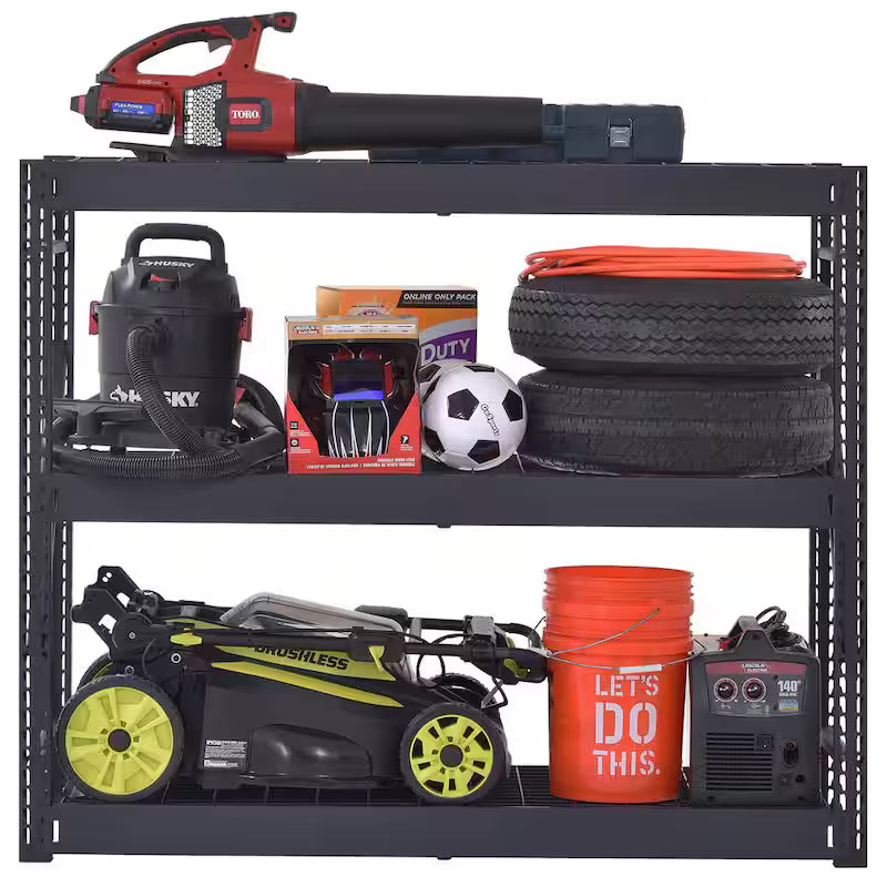 3-Tier Steel Freestanding Garage Storage Shelving Unit in Black D2944