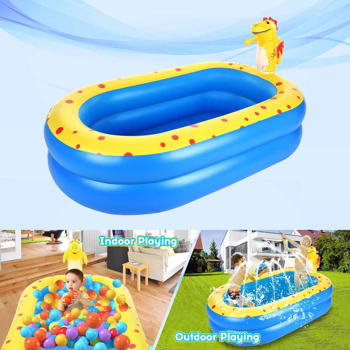 Inflatable Sprinkler Pool 67 * 40in H213