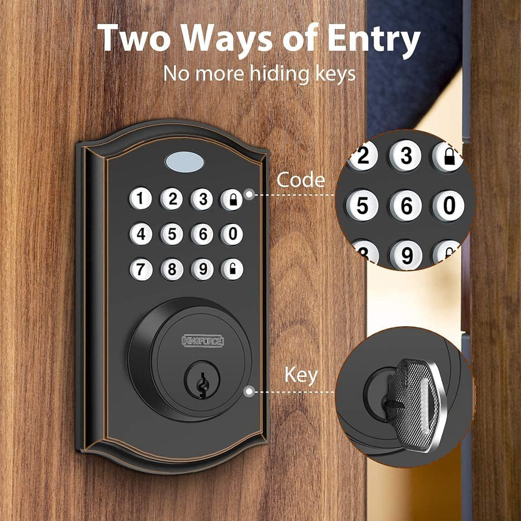 Keypad Deadbolt Lock, Keyless Entry Door Lock, Electronic Deadbolt, Pack of 2 U630832