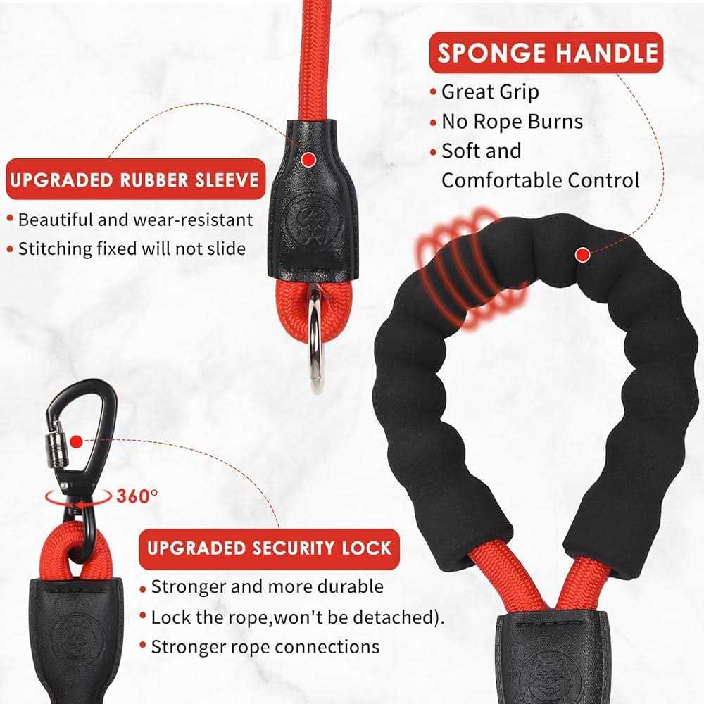 Heavy Duty 3 Way No Tangle Dog Leash with Padded Handle X6628