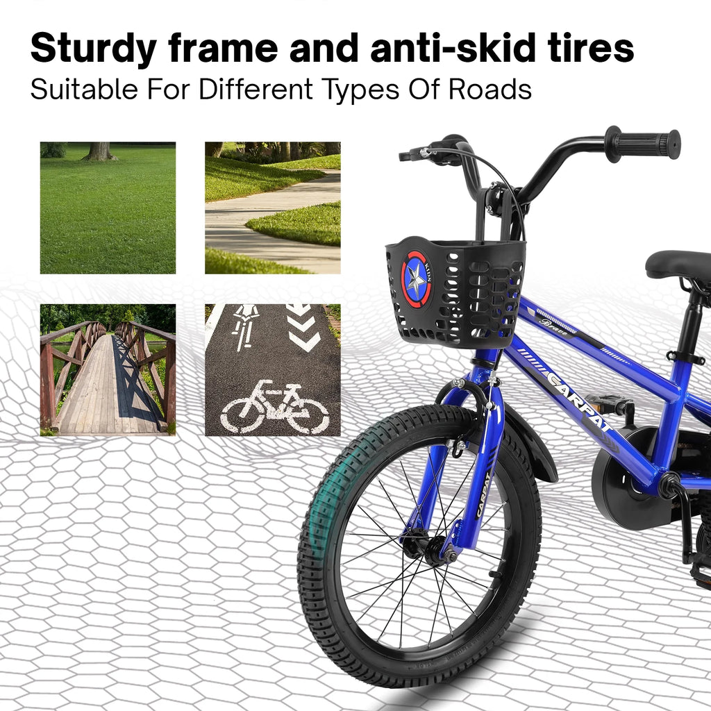 14 Inch Kids Bike with Training Wheels and Basket B2645