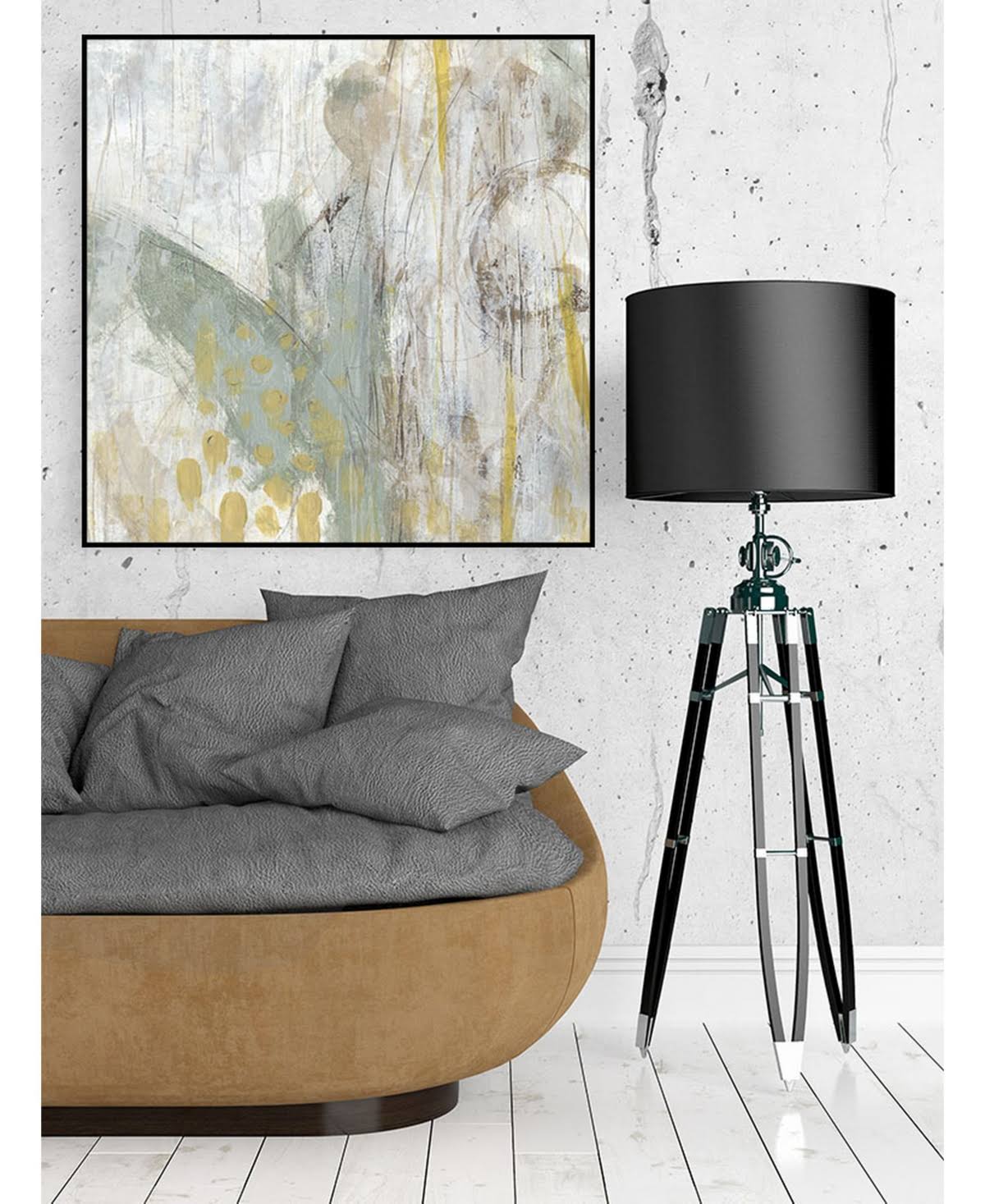 Tan Framed Canvas U51813