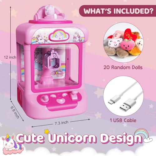 Mini Claw Machine with Sound & 20 Mini Plush Toys H332249