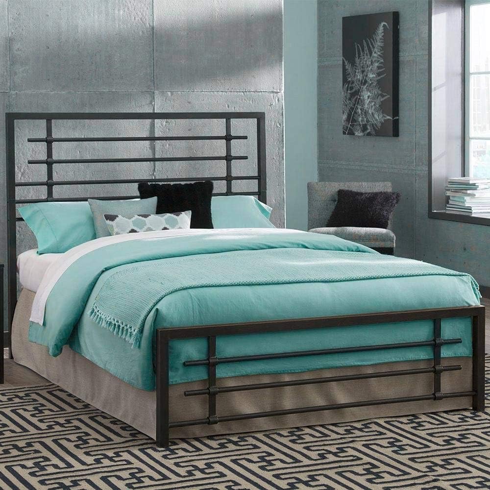 Queen Size Metal Bed Frame with Headboard and Footboard G73494