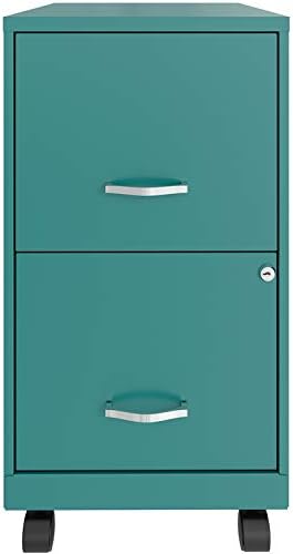 2 Drawer Metal Mobile File Cabinet with Lock, Letter Size, Navy P3332