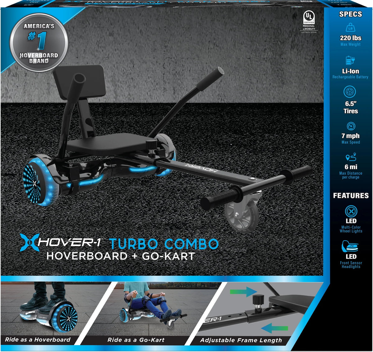 Black Hoverboard and Kart Combo X15277