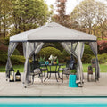 11x11 ft. 2-Tone Pop Up Hexagon Steel Gazebo M660133