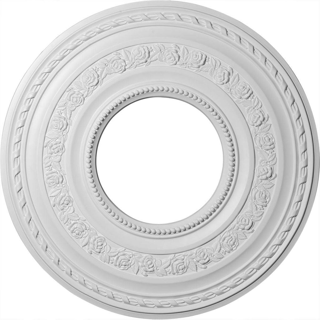 29 3/8x22OD x 11 5/8x22ID x 1 1/8x22P Hand-Painted Stone Hearth Ceiling Medallion Y214065