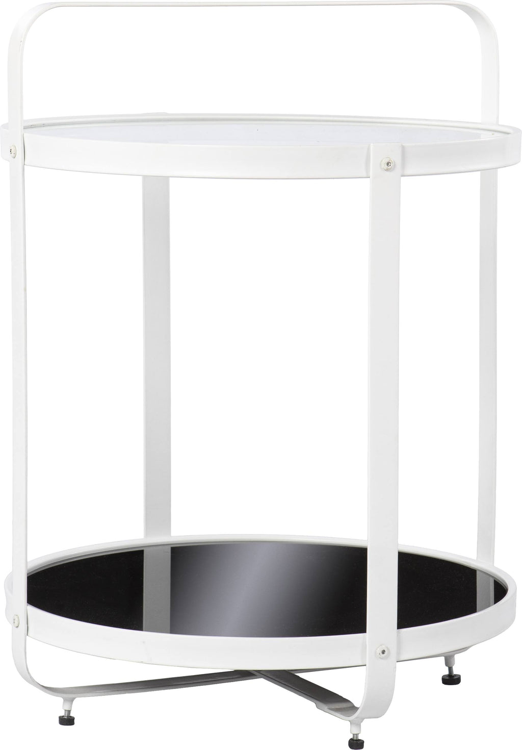 White and Black Glass-Top End Table E7888