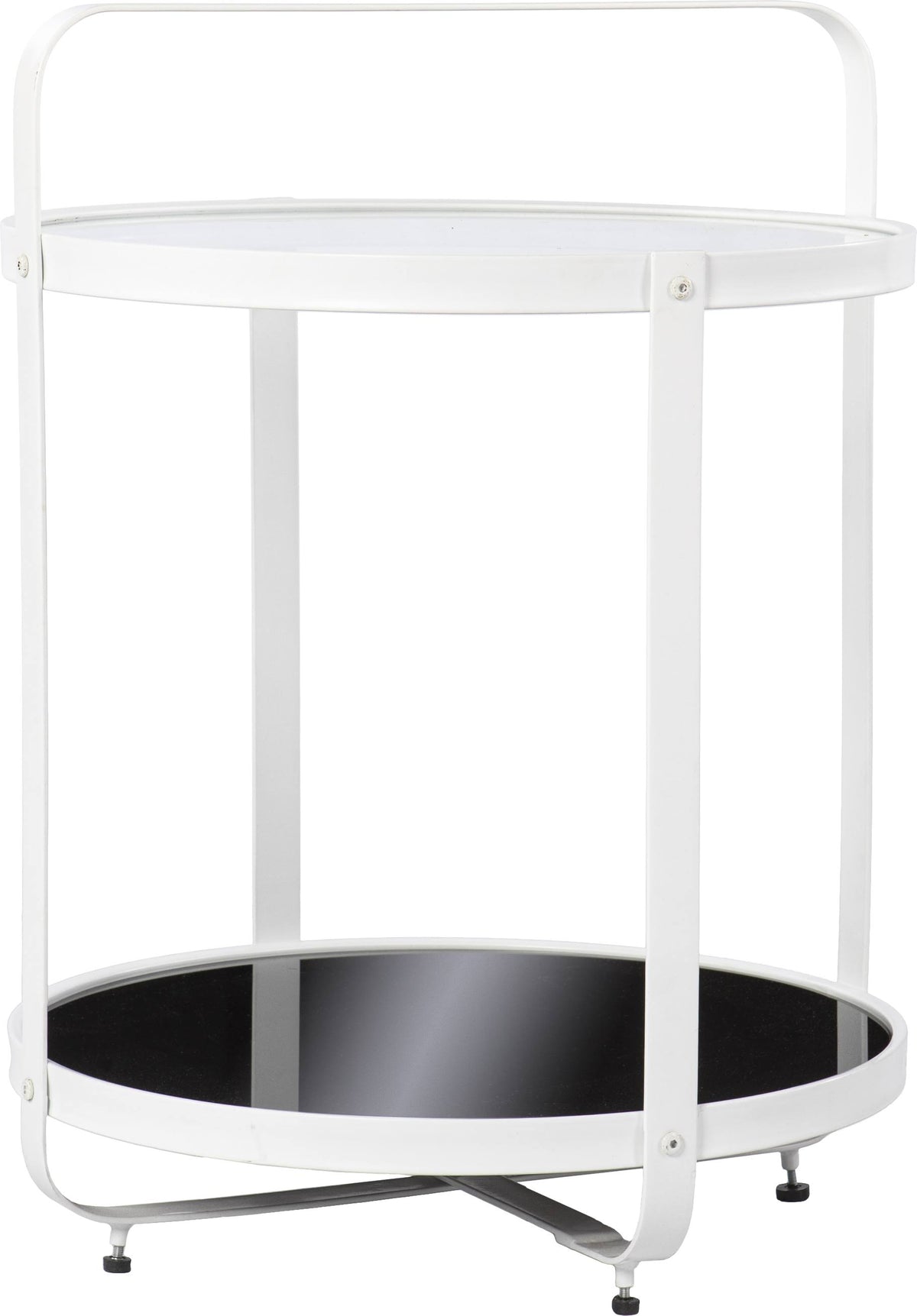 White and Black Glass-Top End Table E7888