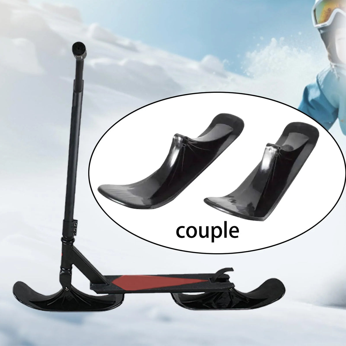 2Pcs Snow Sledge Board Set Ski Plate Bike Snowboard B210