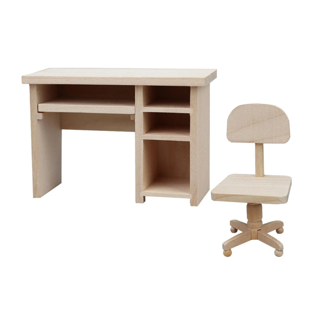 1/12 Mini Office Desk and Chair Dollhouse Furniture R1390