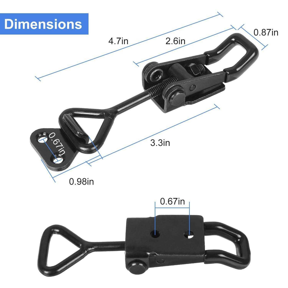 Black Toggle Latch Clamp 6Pcs Heavy Duty Adjustable Toggle Clamp H81751