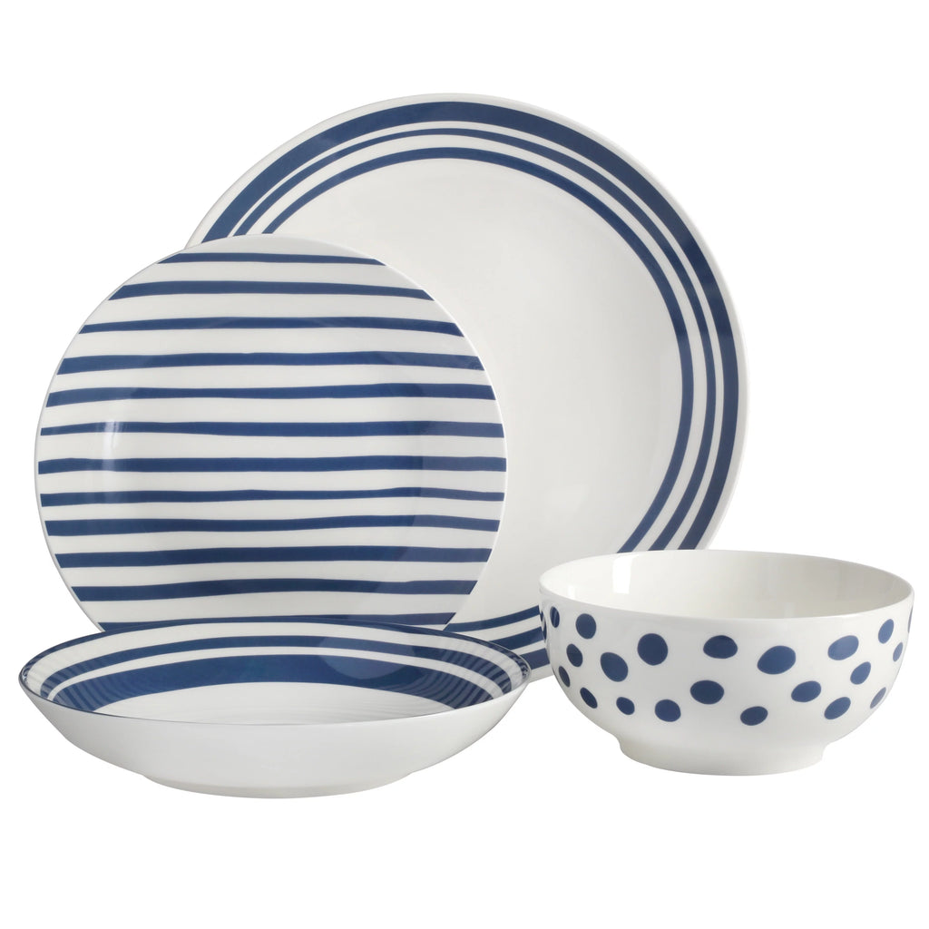 Light Blue 16-Pieces Fine China Dinnerware Set K778
