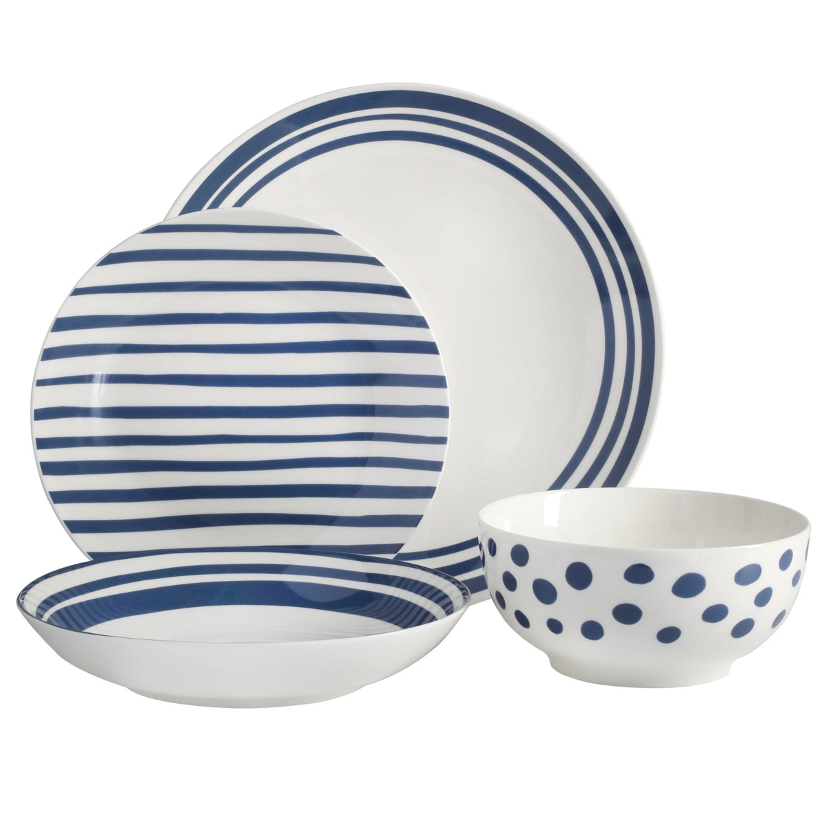 Light Blue 16-Pieces Fine China Dinnerware Set K778