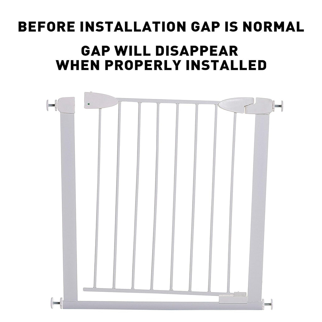 White Magnetic Auto Close Baby Gate I58017