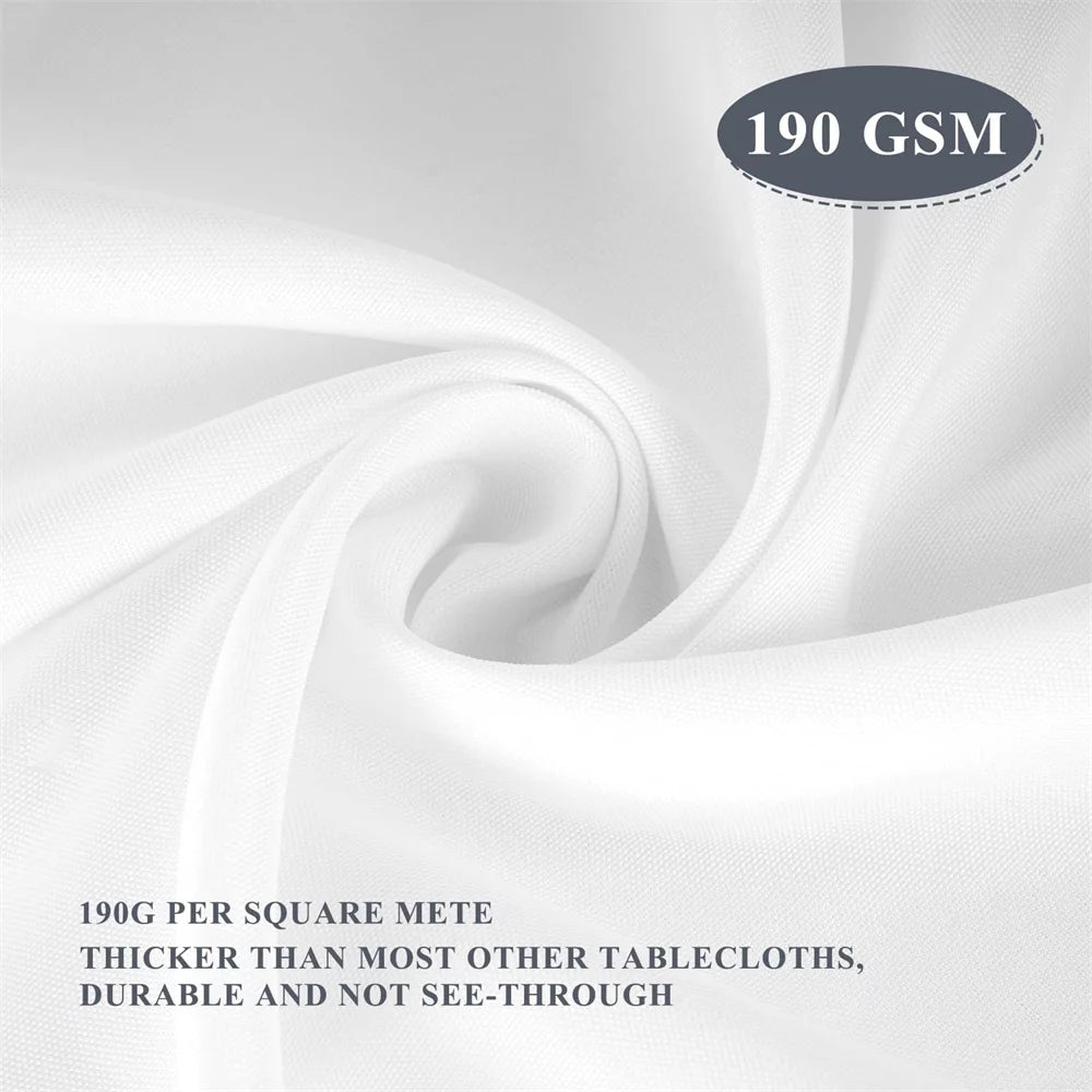 8 Pack White Polyester Round Tablecloth 60'' K657