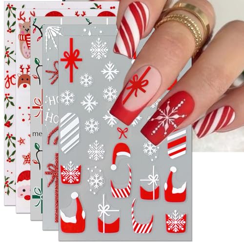 8 Holiday Nail Art Stickers Variety Pack M5102