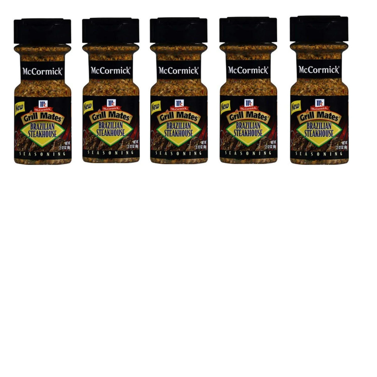 Brazilian Steakhouse Seasoning, 2.12 Ounce Bottle, Pack Of 5 Y31396
