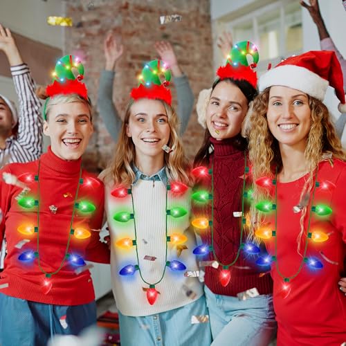 Christmas Light Up Headband and Necklace 2 Pack R18231
