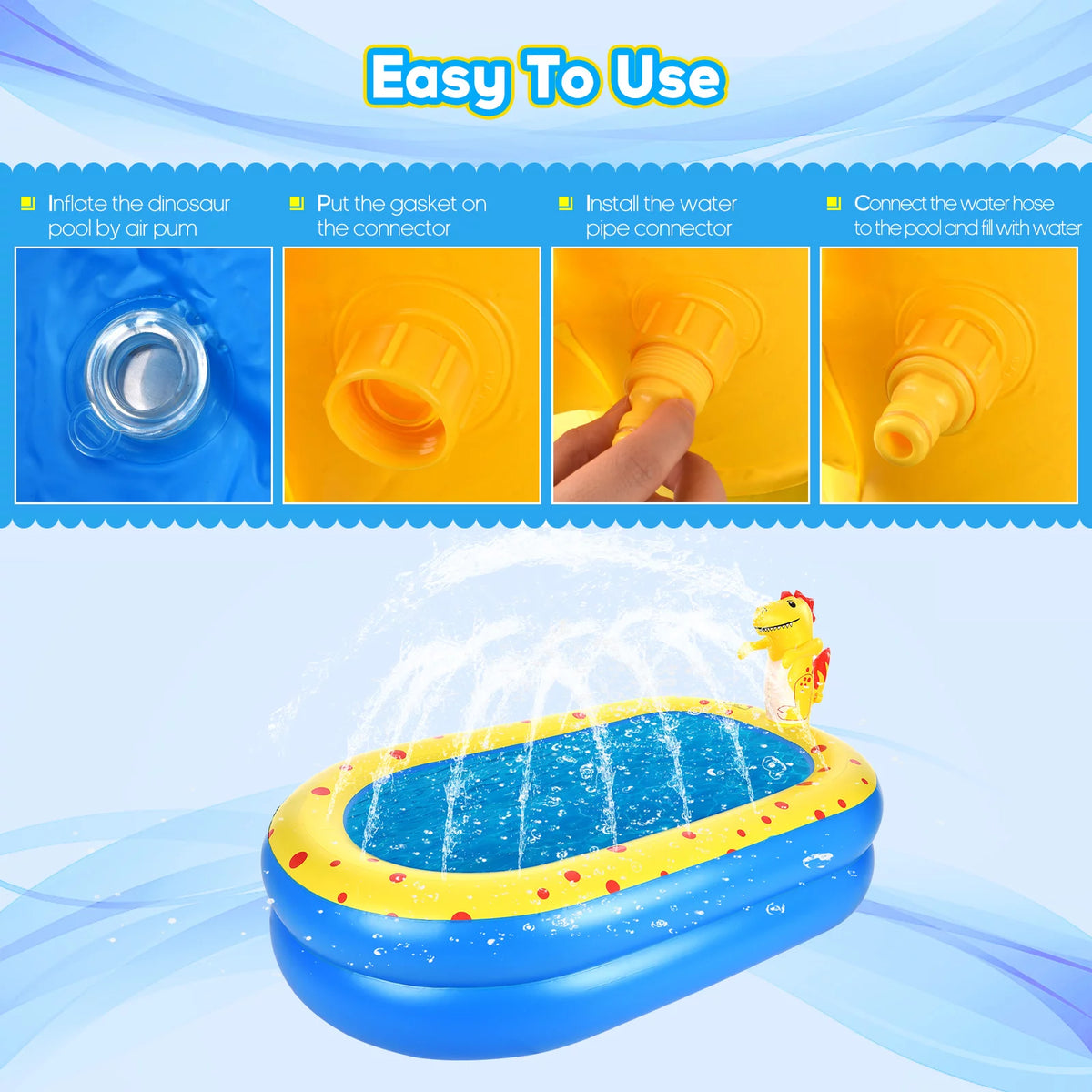 Inflatable Sprinkler Pool 67 * 40in H213