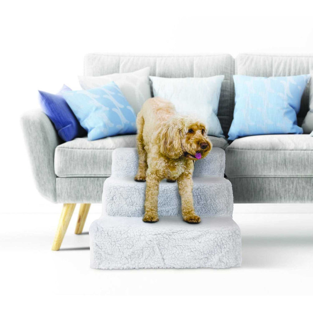 White Medium Dog & Cat Stairs F2297