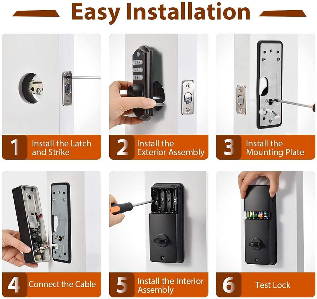 Keypad Deadbolt Lock, Keyless Entry Door Lock, Electronic Deadbolt, Pack of 2 U630832
