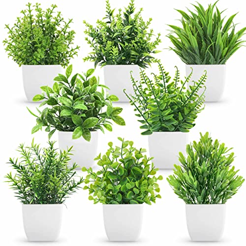 8 Packs Artificial Faux Potted Plants Q407