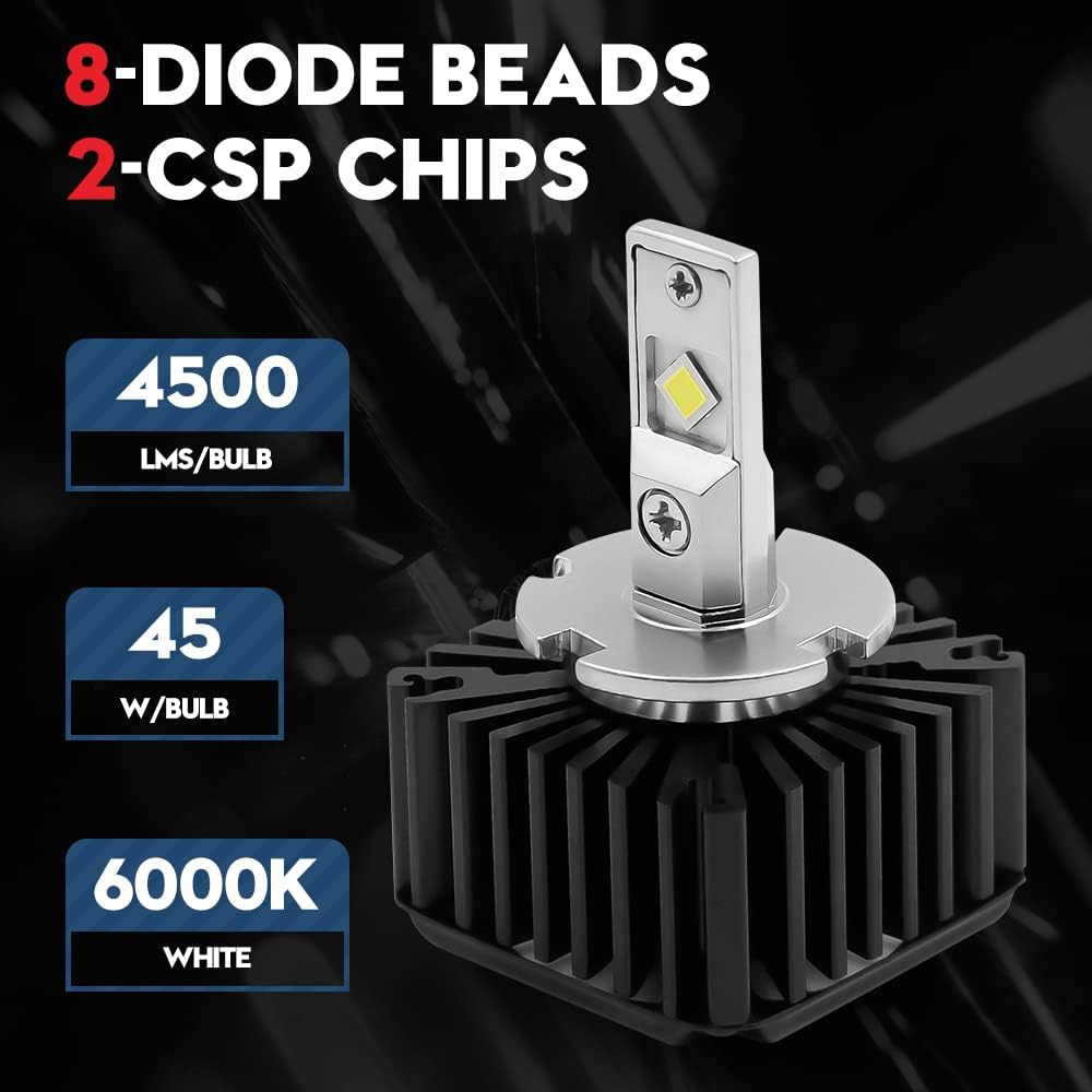 D1S D1R LED Headlight Conversion Kit 70W 6000K White (2 Pack) E79490