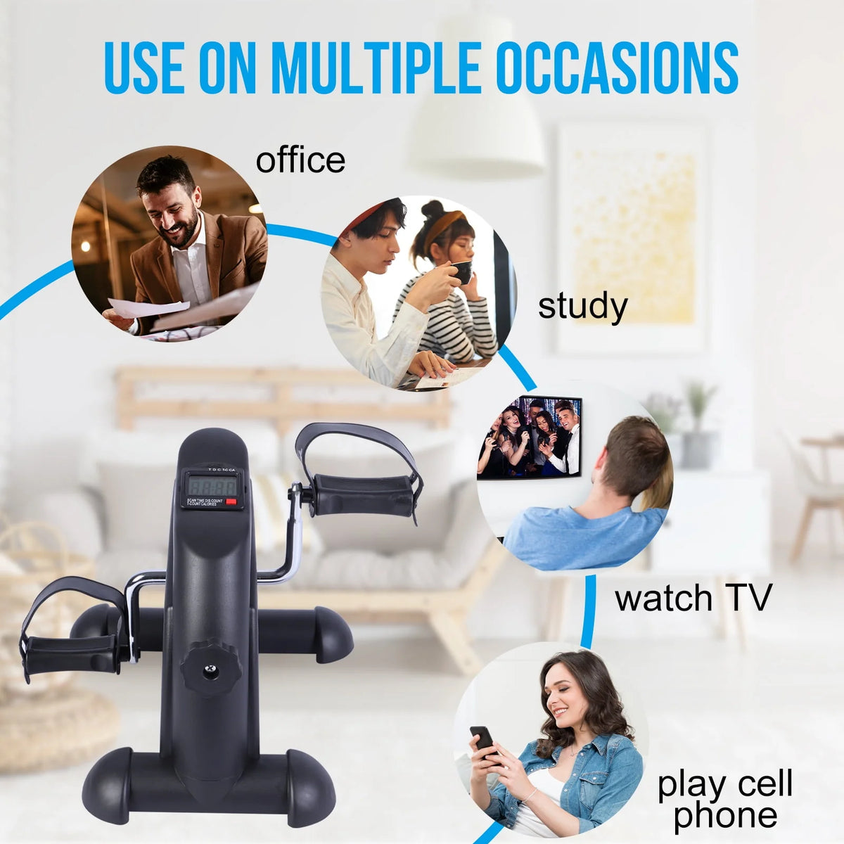 Mini Multi-Functional Stepper Exercise Bike with LCD Screen H813825