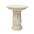 Aged White Cast Stone Round Birdbath J289