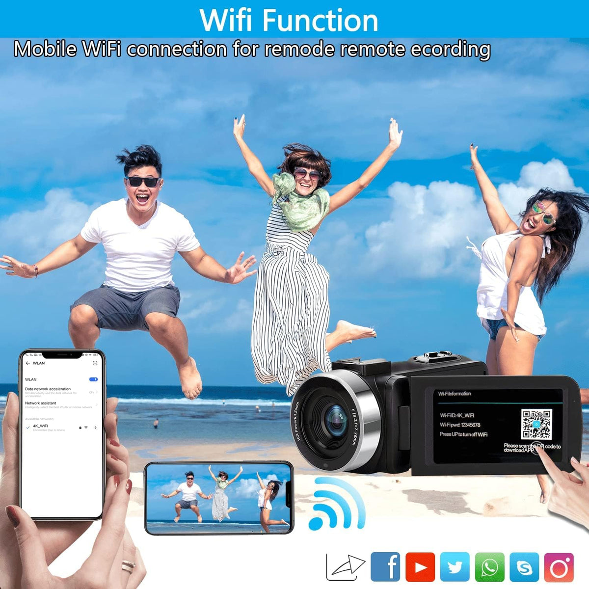 4K Camcorder 48MP 18X Digital Zoom Autofocus Camera H6847