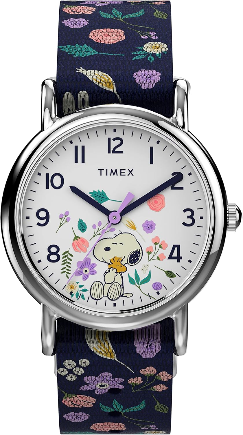 Silver-Tone Blue Fabric Strap Watch V480