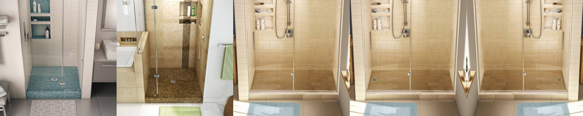 Black Single Curb Shower Pan with Left Drain Q637