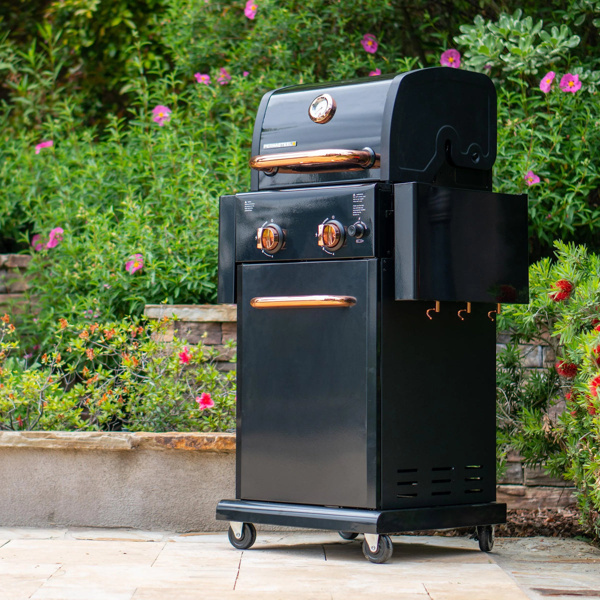 Black 2-Burner Compact Propane Gas Grill with Foldable Sides Q3352