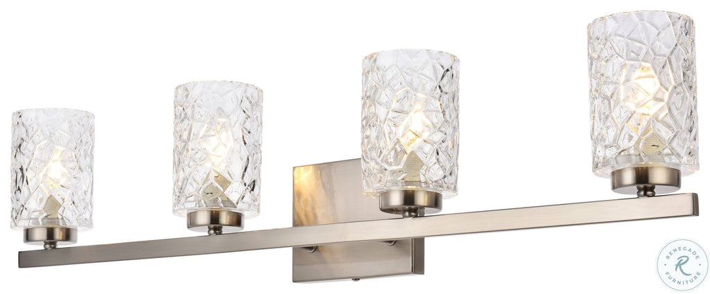 4 Lights Bath Sconce with Clear Shade Y693574