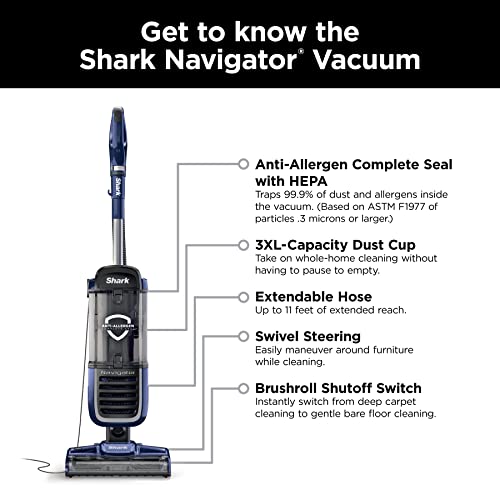 Navy Upright Vacuum with HEPA Filtration L8086